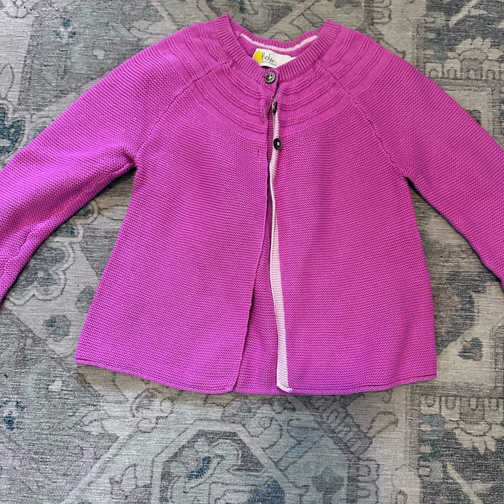 Mini Boden Cotton Cashmere Mix Vibrant Pink Knit Sweater Size 6-7y